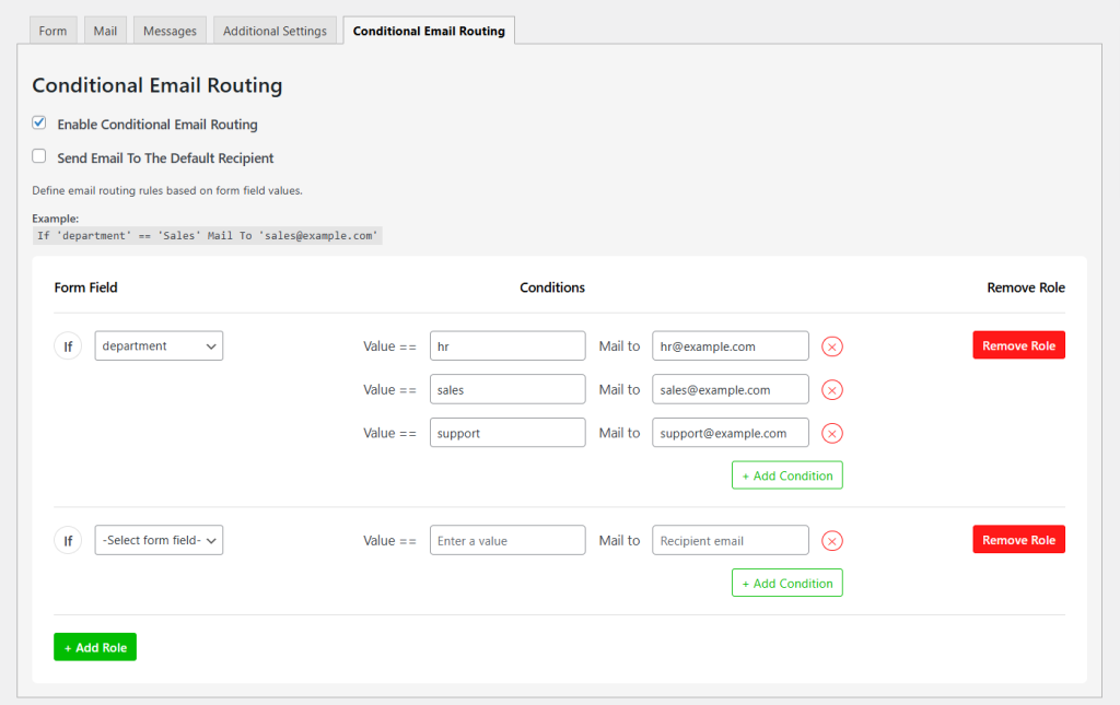 conditional email routing for contact form 7 banner