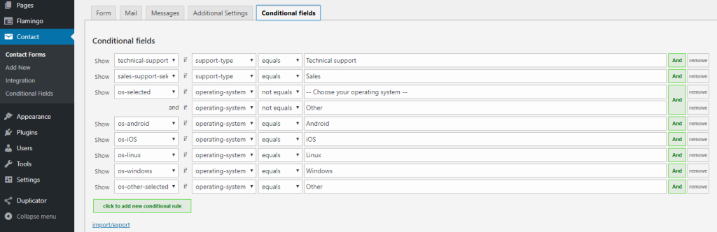 conditional fields for contact form 7 banner