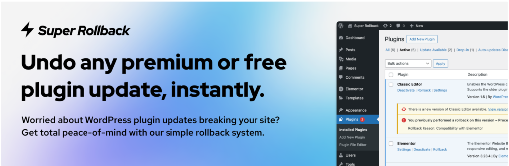 Best WordPress Rollback Plugins Free